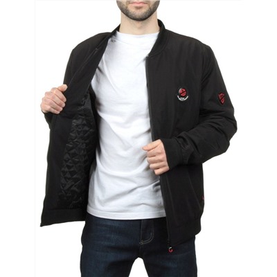 EM25056-2 BLACK Куртка-бомбер мужская демисезонная (100 гр. синтепон)
