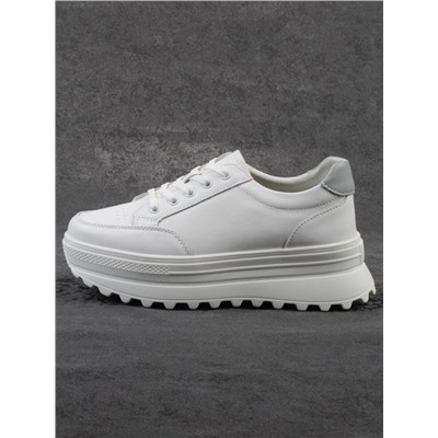 03-YC282-1 WHITE Кроссовки женские (натуральная кожа)