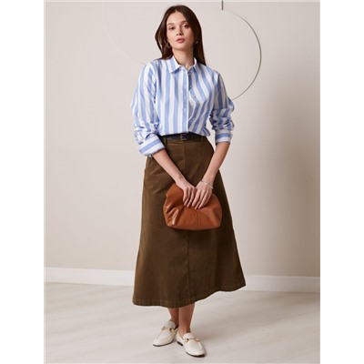 Блузка свободного силуэта в широкую полоску из 100 % хлопка