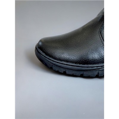 ММ-14 Черные сапоги, юфть, литая