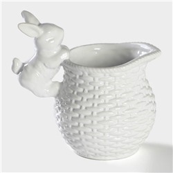 Молочник Доляна «Зайка», 450 мл, доломит, белый