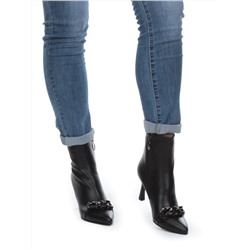 01-PCM343-1 BLACK Ботинки демисезонные женские (натуральная кожа, байка)