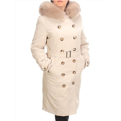 21002 BEIGE Пальто зимнее женское MAILILUO (150 гр. холлофайбера)