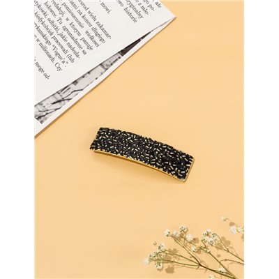 Заколка - автомат для волос QF «Фелиса», 8 см, чёрно-золотая