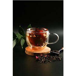 Кружка с двойными стенками Magistro «Дуо. Тропики», 160 мл, 12.5×9×7.5 см, стекло, прозрачная