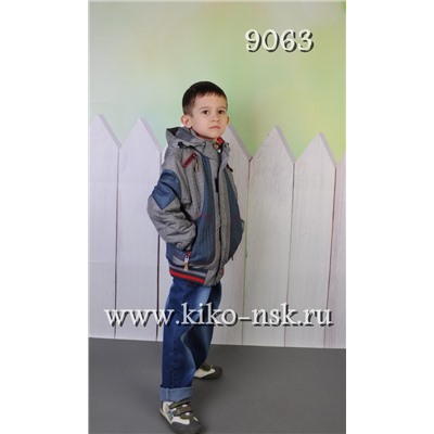 9063 Куртка на синтепоне Джинсовый/104