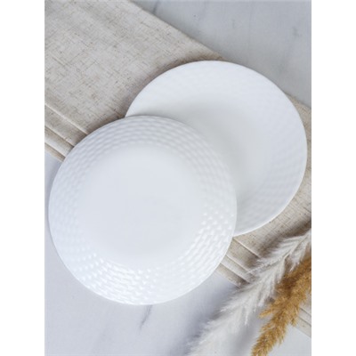 Столовый набор 18 предметов фактурный  GRAY-18 7518 (WHITE) /уп 2/