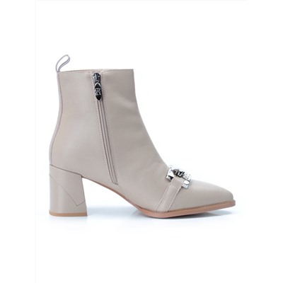 01-PCT167-3 BEIGE Ботинки демисезонные женские (натуральная кожа, байка)