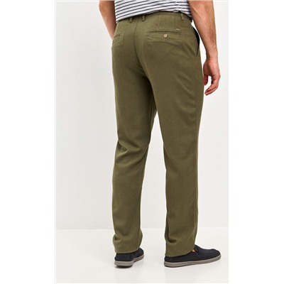Брюки лен F211-0854 khaki