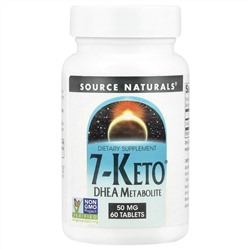 Source Naturals, 7-Keto®, метаболит ДГЭА, 50 мг, 60 таблеток