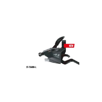 MTB. Шифтер левый L-TWOO ST-TX4008-L для 3 ск. с тормозной ручкой, тросом 1850 мм, с индик скорости, для руля 22,2 мм, без тормозного тросика /уп 50/