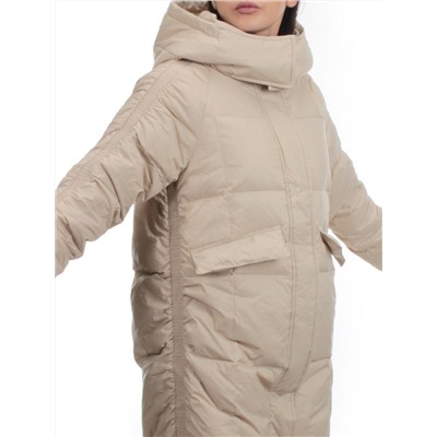 3064 BEIGE Пуховик зимний женский (80% пух, 20% перо)