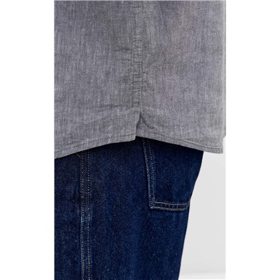 Рубашка д/р лен F511-0480 green-grey