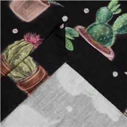 Дорожка на стол Этель Succulents 40×149см, 100% хлопок, саржа 190 г/м², чёрная