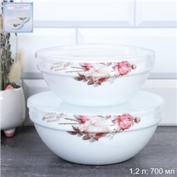 Салатник с крышкой 2 предмета / GRAY-SW2A (6916) /уп 18/ серия Чайная роза