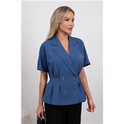 Жакет синий с короткими рукавами Абелия №6
