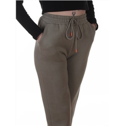 2617 GRAY/GREEN Брюки спортивные утепленные женские (85% хлопок, 10% полиэстер, 5% спандекс)
