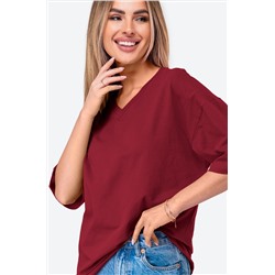 Женская футболка оверсайз с V-вырезом Happyfox