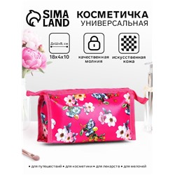 Косметичка на молнии, треугольная, маленькая, с рисунком, розовая