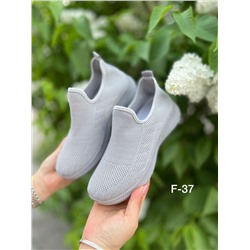 Nicole YF-37 Слипоны женские сер текстиль