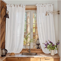 Комплект штор для кухни с завязками Этель Кitchen linen 145×180 см-2 шт., 100% лён