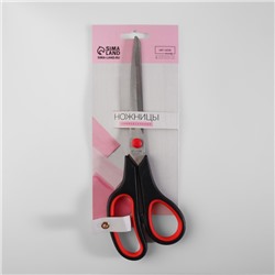 Ножницы универсальные, скошенное лезвие, 9.5", 23.5 см, чёрные, красные