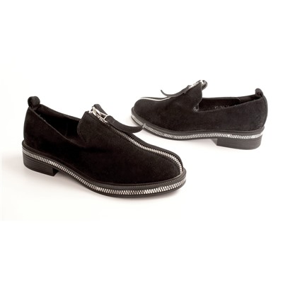 Stylele T-FC-404-МП/Z Туфли женские чер иск велюр