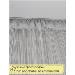 Штора - занавеска декоративная, нитяная, с люрексом, 300×300 см, цвет белый