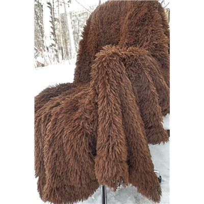 Длинный ворс коричневый 220*240