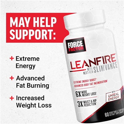 Force Factor, LeanFire с продуктом Slimvance нового поколения, 60 капсул