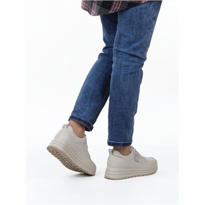 03-A1012-2 BEIGE Кроссовки женские (натуральная кожа)