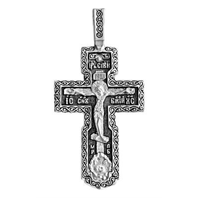 Крест из серебра литье частичное чернение
