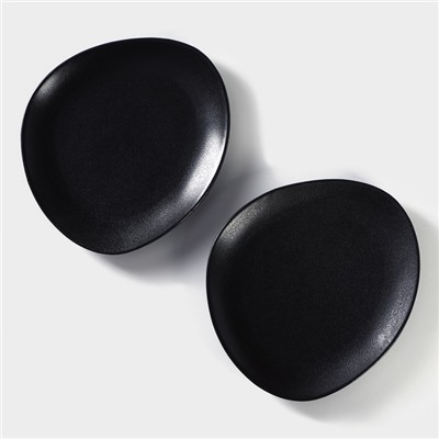 Тарелки Magistro Carbon, 21×18.5 см, фарфор, чёрные