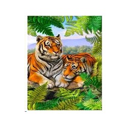 Алмазная мозаика на подрамнике 40x50 Тигры / YSH0008 /уп 30/полное заполнение
