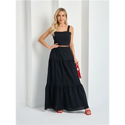 Юбка чёрная макси ярусная