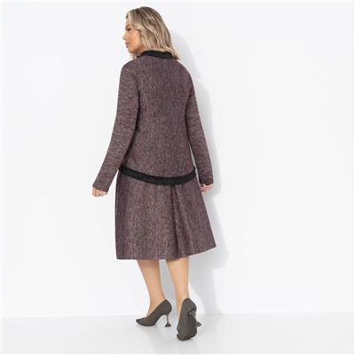 Костюм с юбкой в стиле Шанель, С безупречным вкусом (2 в 1, винный)