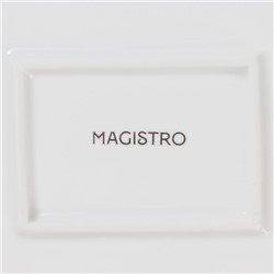 Тарелка Magistro «Лакомка», 25×20 см, прямоугольная, фарфор, белая