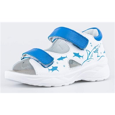 Туфли летн Котофей 322173-21 бел/син ( 1,5) Н.К.