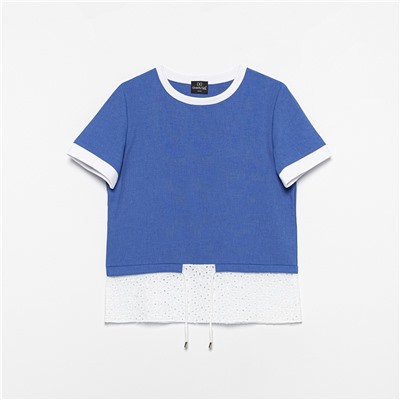 Футболка прямого силуэта, Романтика с перчинкой (синяя)