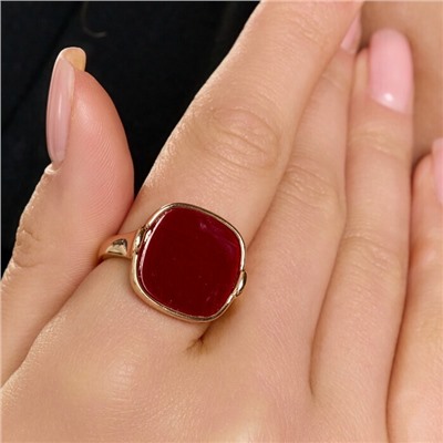 Кольцо 18 р ювелирная бижутерия коллекция "Дубай" покрытие позолота, вставка: пластик, цвет: красный, арт.414.584-18