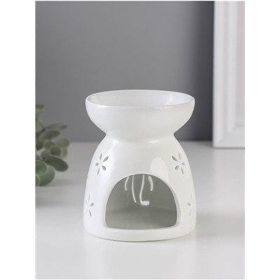 Аромалампа для эфирных масел «Голова слона», керамика, белый, 8×8×9.3 см