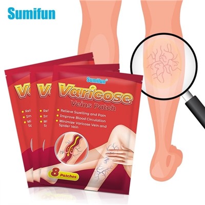 Пластырь от варикозного расширения вен Sumifun, 8 патчей