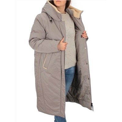 M-9079 GRAY/BEIGE Пальто зимнее женское CORUSKY (верблюжья шерсть)