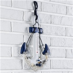 Декор настенный, панно с термометром «Якорь с цепью», 33×23×5 см