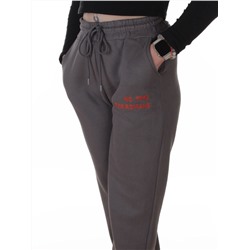 2621 GRAY Штаны спортивные утепленные женские (85% хлопок, 10% полиэстер, 5% спандекс)