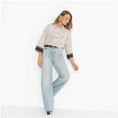 Рубашка комбинированная с кружевом, Работаю красиво (оригинал)