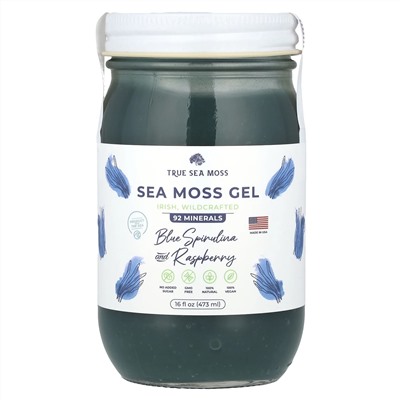 True Sea Moss, Гель с морским мохом, голубая спирулина и малина, 473 мл (16 жидк. Унций)