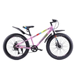 Велосипед 24"x3.0 рама 13" 7sp COMIRON FLASH полуфэт ригид розовый
