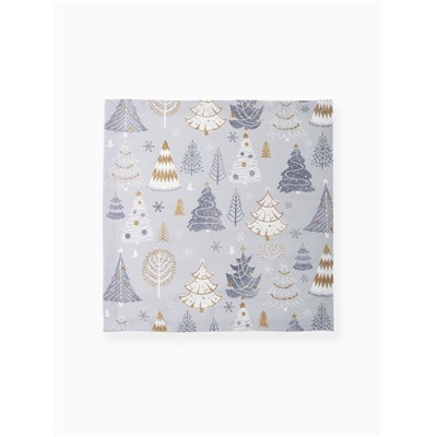 Набор салфеток сервировочных «Этель» Let it snow, 40×40 см - 2 шт., с декоративными кольцами, серые