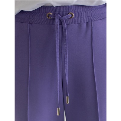 Прямые трикотажные брюки на резинке из футера двухнитки эластичные